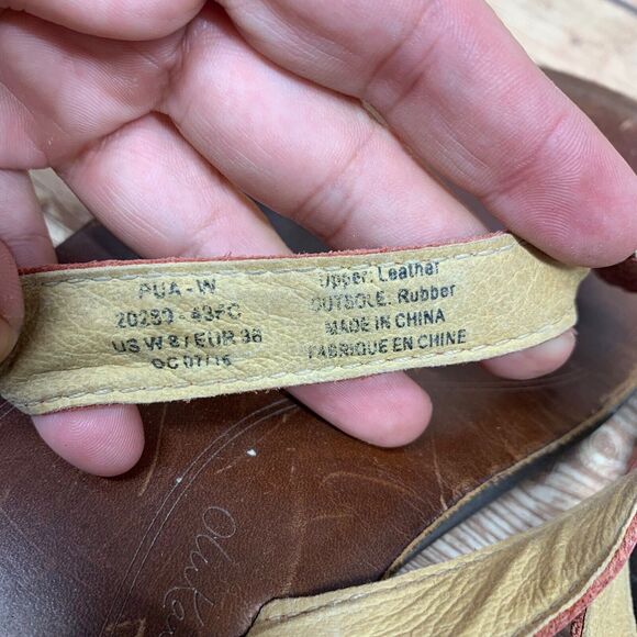 OluKai Pua Brown Red Leather Flat Flip Flop Sandals - Women's Size 8 US / 38 EU - Picture 7 of 10